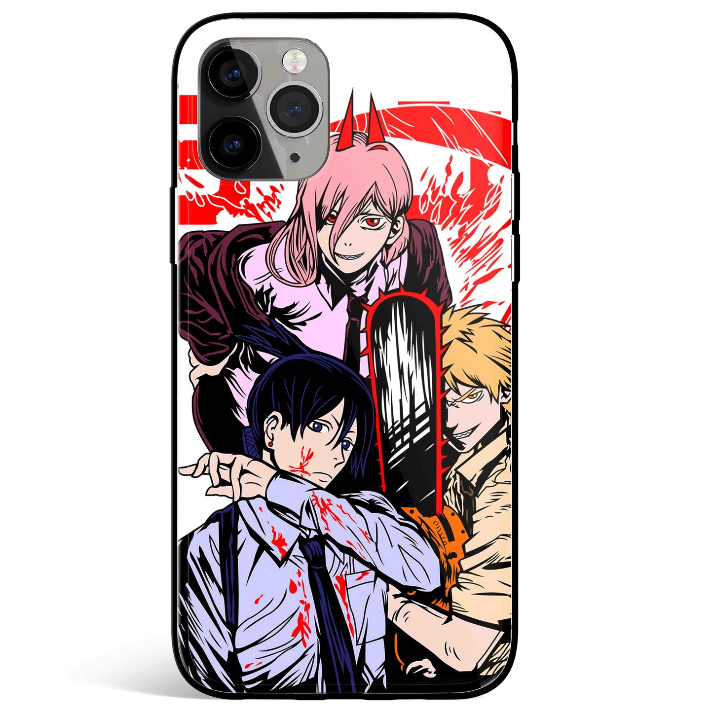 Chainsaw Man Fanart Tempered Glass Soft Silicone iPhone Case