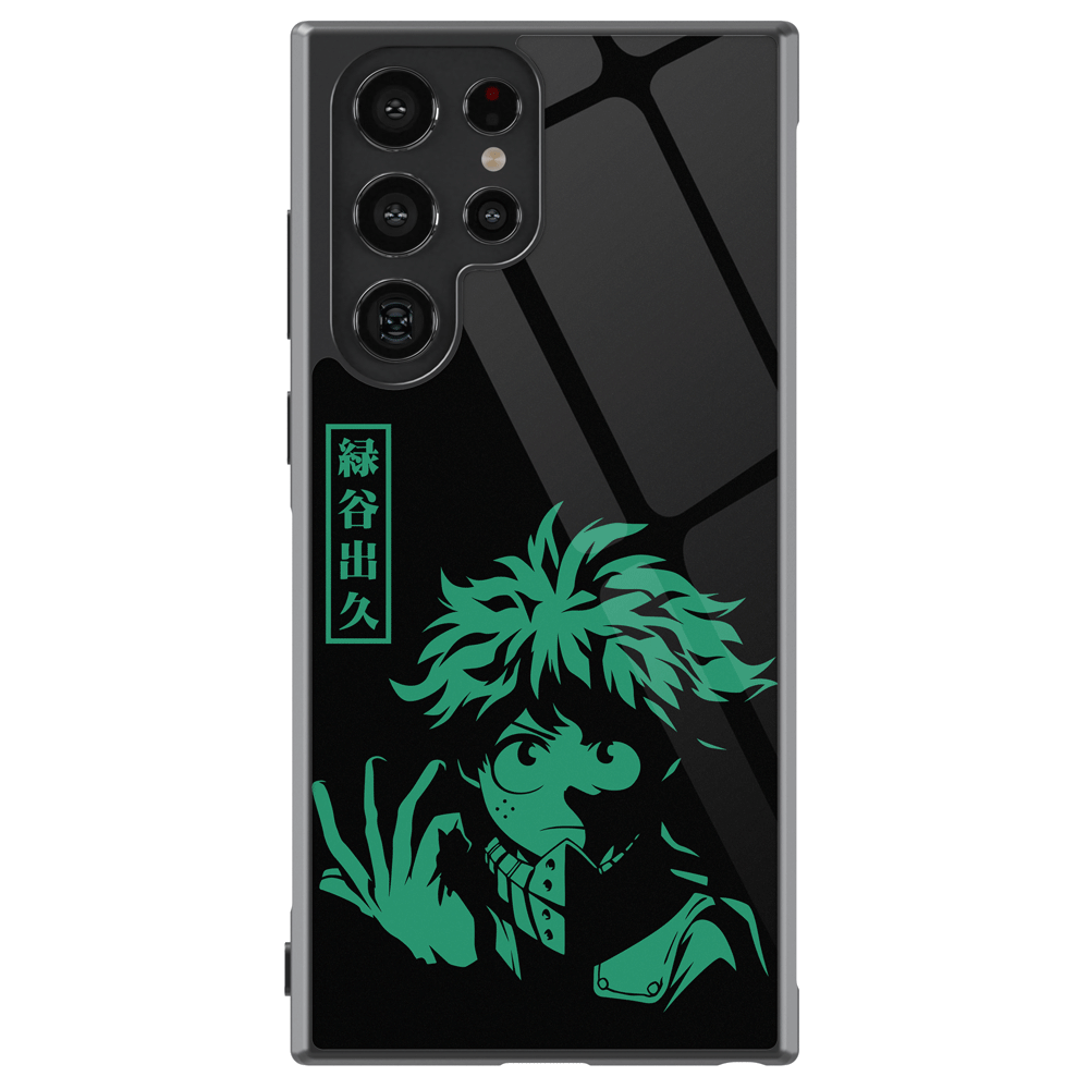 My Hero Academia Deku Izuku Tempered Glass Tough Soft Silicone Samsung Case