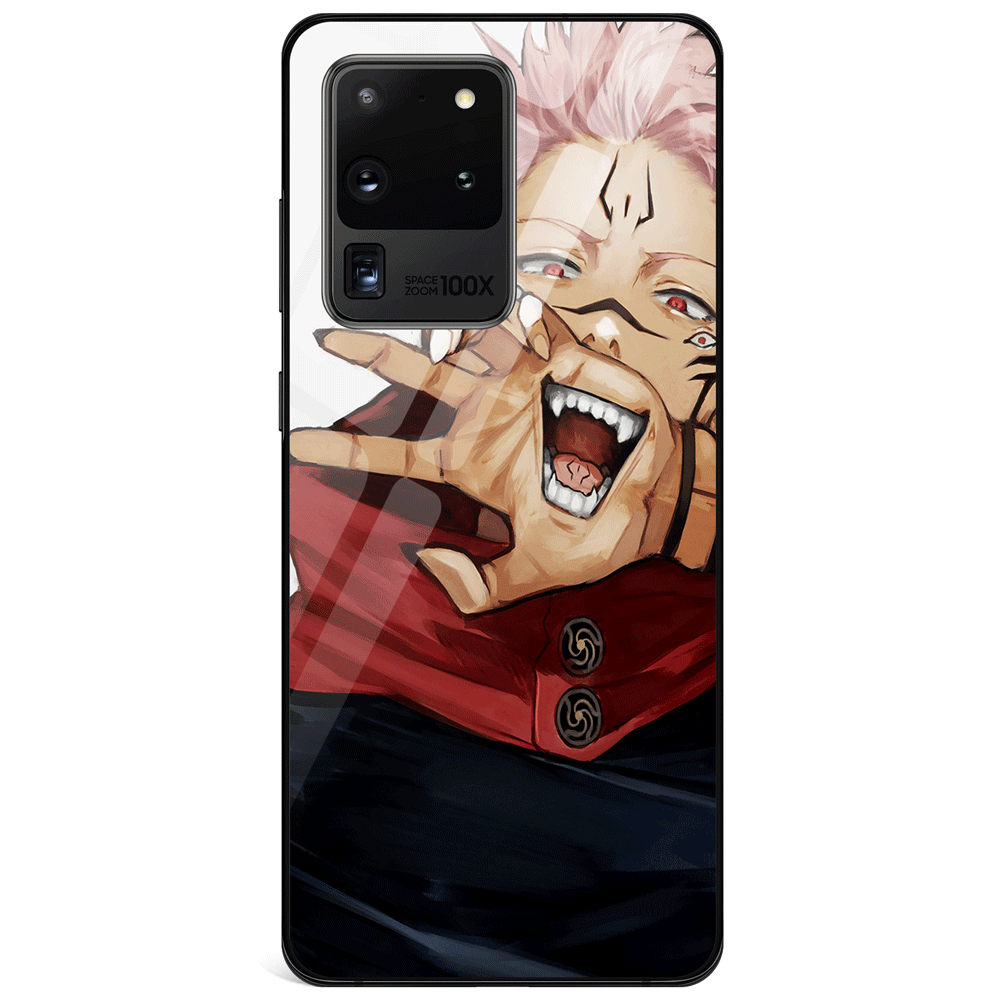Jujutsu Kaisen Sukuna Mouth Tempered Glass Samsung Phone Case