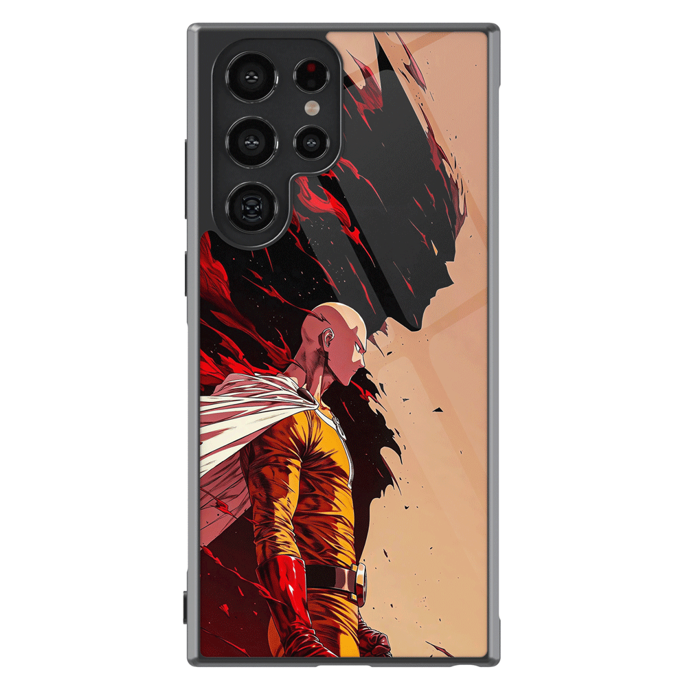 One Punch Man Saitama Tempered Glass Tough Samsung Phone Case