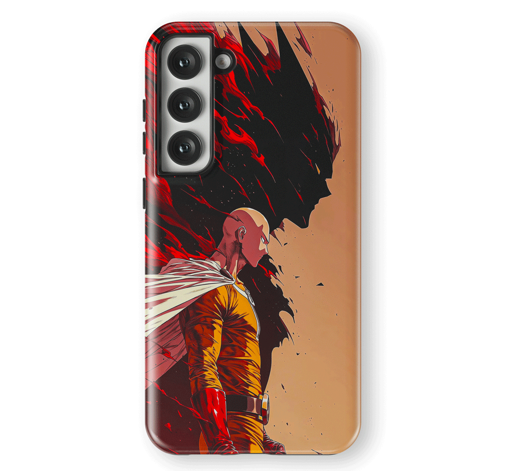 One Punch Man Saitama Tempered Glass Tough Samsung Phone Case