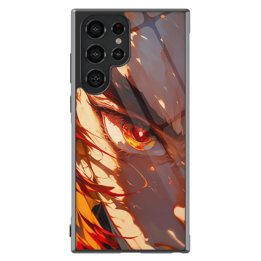 Demon Slayer Kyojuro Tempered Glass Tough Samsung Phone Case