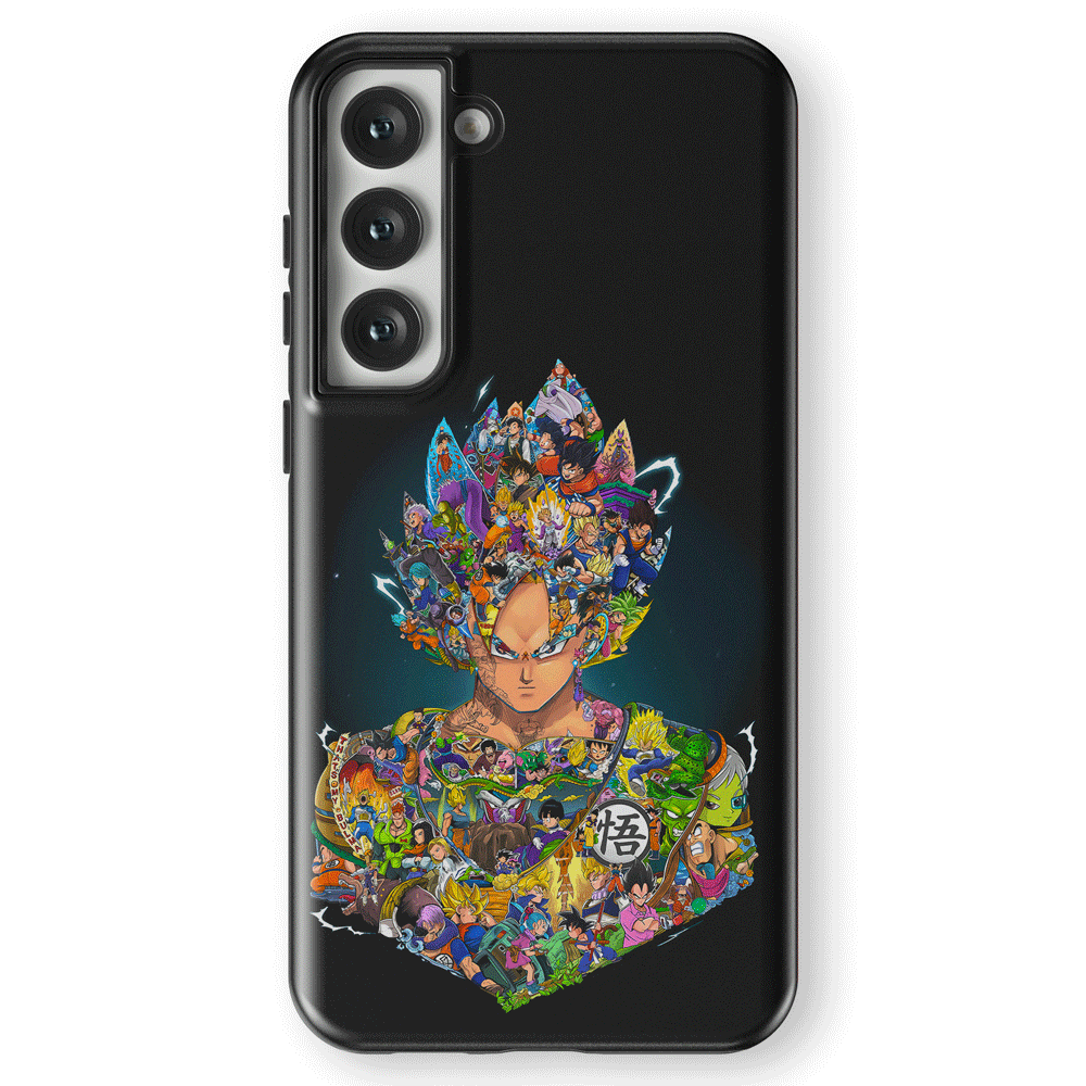 Dragon Ball Whole Life of Goku Samsung Tempered Glass Tough Phone Case