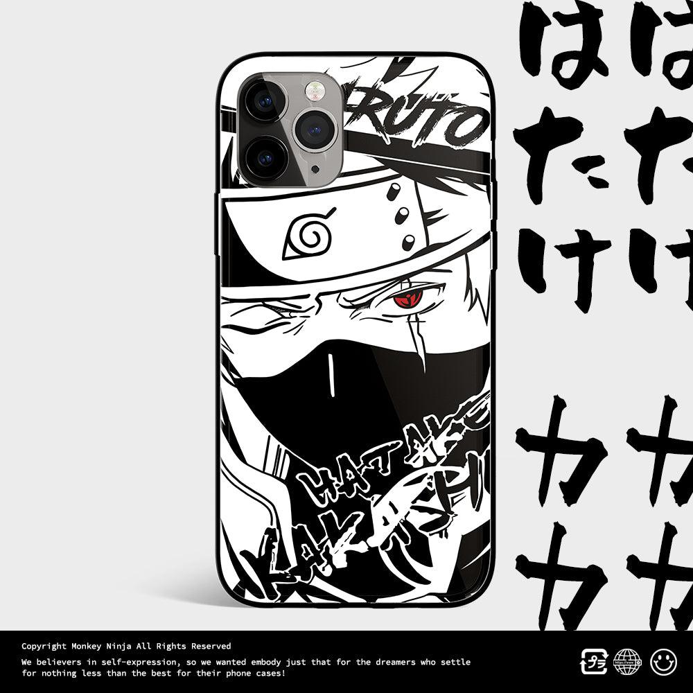 Naruto Characters Sketch Tempered Glass iPhone Case- Madara Pain Sasuke