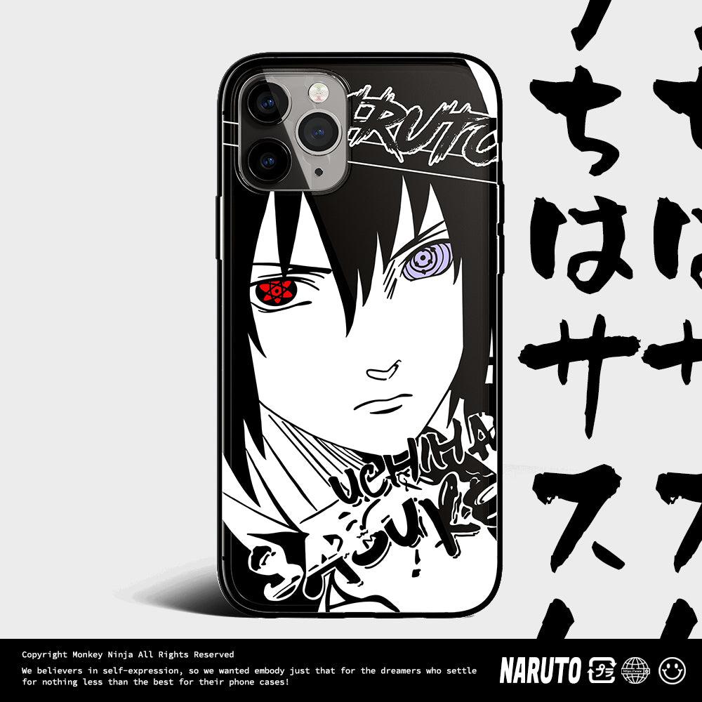 Naruto Characters Sketch Tempered Glass iPhone Case- Madara Pain Sasuke