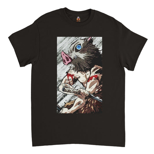 Demon Slayer | Inosuke Boar | Anime T-Shirt (Unisex)-T-Shirt-Monkeyninja-Black-S-Monkey Ninja