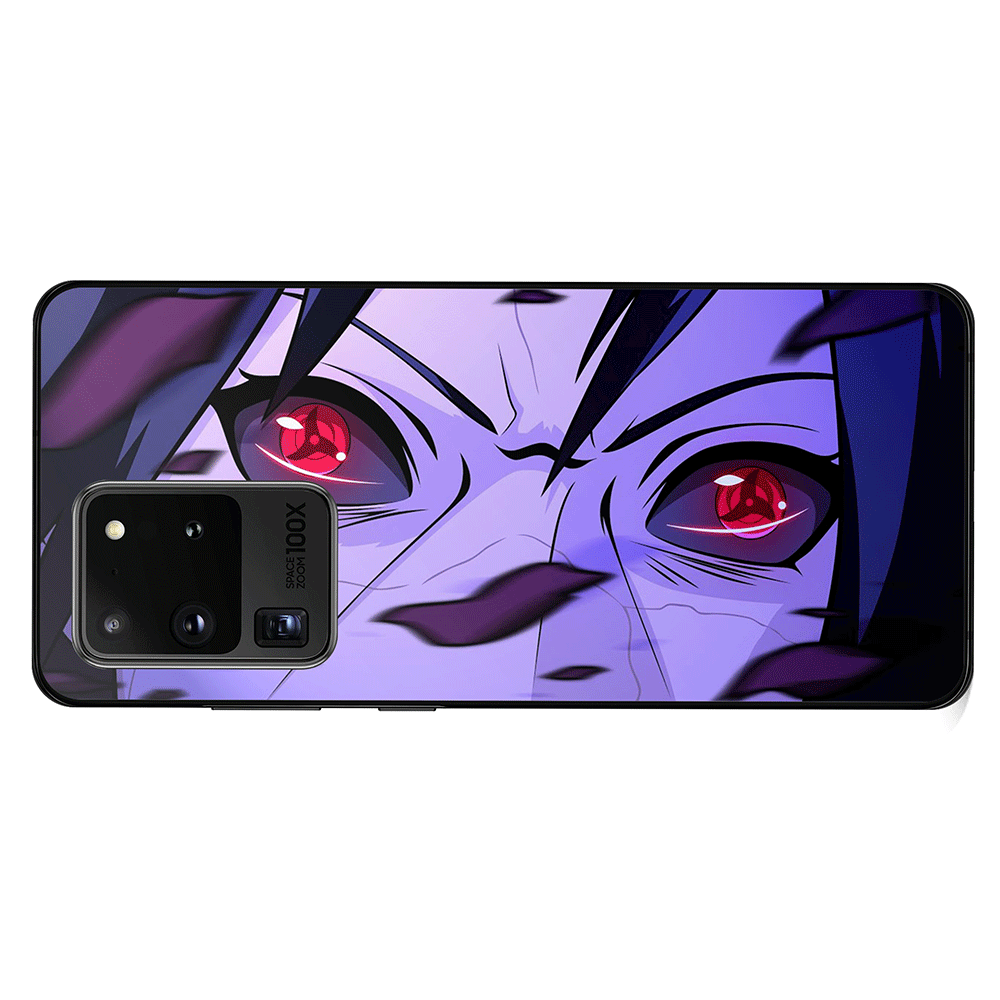 Itachi Sharingan & Madara Rinnegan Tempered Glass Samsung Case