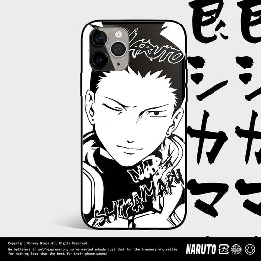 Naruto Characters Sketch Tempered Glass Phone Case- Gaara Minato Hinata Shikamaru-Phone Case-Monkey Ninja-iPhone X/XS-Gaara-Tempered Glass-Monkey Ninja