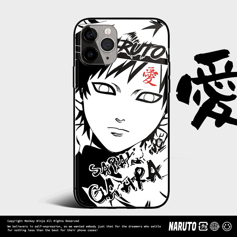 Naruto Characters Sketch Tempered Glass Phone Case- Gaara Minato Hinata Shikamaru