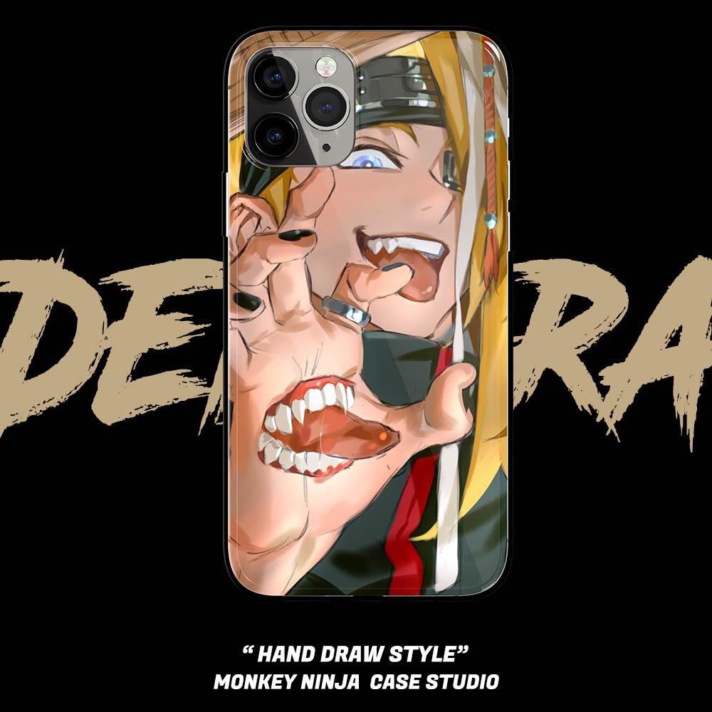 Exclusive Deidara Draw Tempered Glass Phone Case - Monkey Ninja