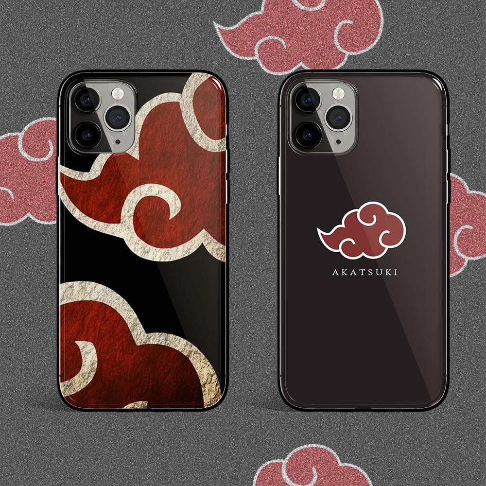 Akatsuki Clouds Tempered Glass Phone Case - Monkey Ninja