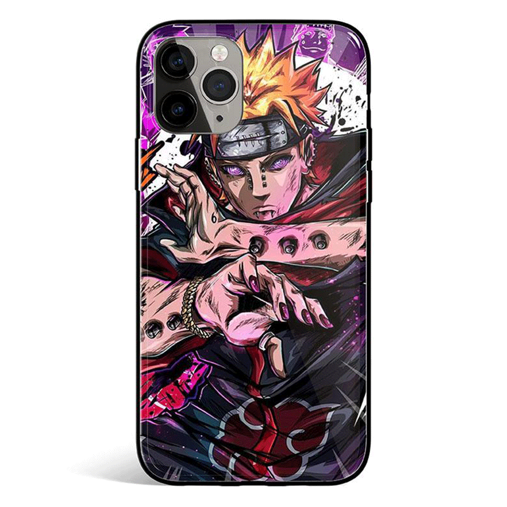 Naruto Pain Tempered Glass Soft Silicone iPhone Case Hipop Fire-Phone Case-Monkey Ninja-iPhone X/XS-Pain-Tempered Glass-Monkey Ninja
