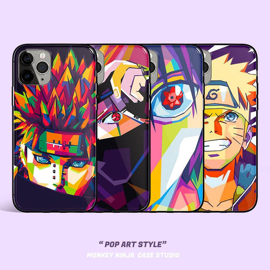 Pop Art Style Pain Kakashi Naruto Sasuke iPhone Case - 4 Styles-Phone Case-Monkey Ninja-iPhone X/XS-Pain-Tempered Glass-Monkey Ninja