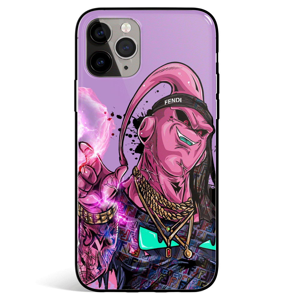 Fanart Stylish Buu Tempered Glass Soft Silicone iPhone Case-Phone Case-Monkey Ninja-iPhone XR-Buu-Tempered Glass-Monkey Ninja