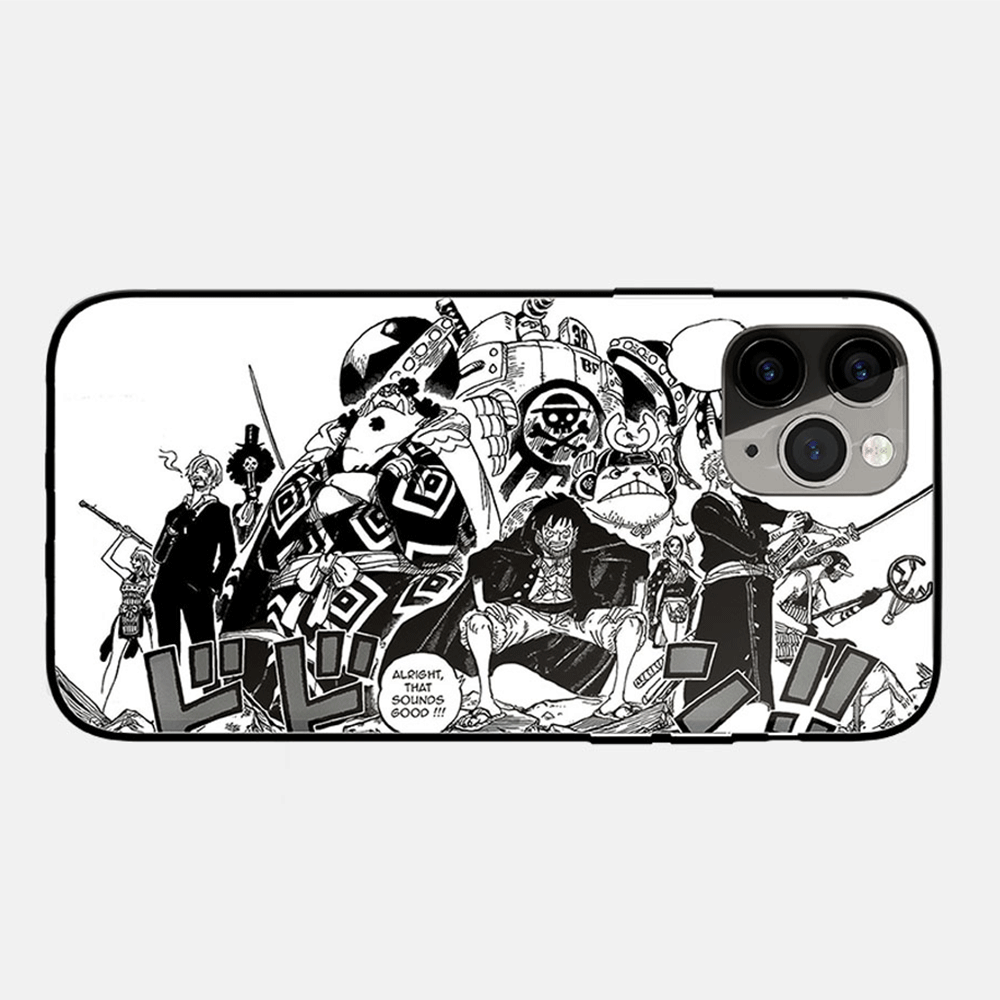 One Piece Anime Forever Friends Tempered Glass Soft Silicone Phone Case-Phone Case-Monkey Ninja-iPhone XR-B-Tempered Glass-Monkey Ninja
