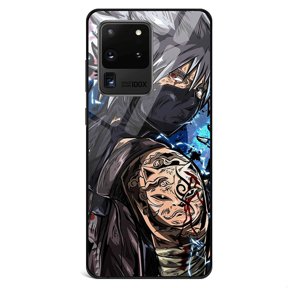 Kakashi Anime Tempered Glass Phone Case for Samsung-Phone Case-Monkey Ninja-Galaxy S9-Kakashi-Monkey Ninja