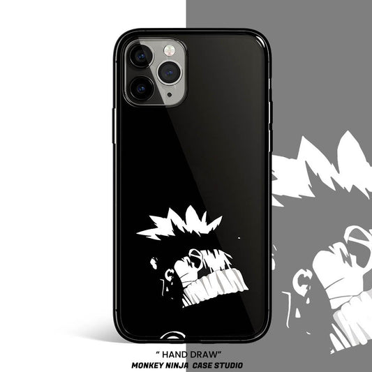 Exclusive Naruto Silhouettes Tempered Glass Soft Silicone Phone Case-Phone Case-Monkey Ninja-iPhone X/XS-Tempered Glass-Monkey Ninja