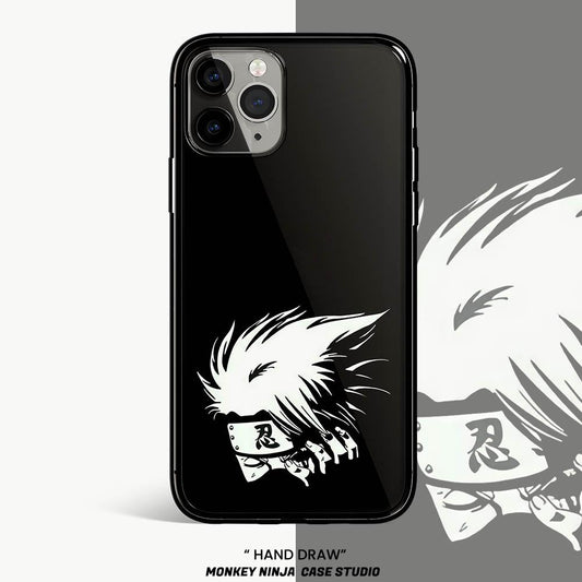 Exclusive Kakashi Silhouettes Tempered Glass Soft Silicone Phone Case-Phone Case-Monkey Ninja-iPhone X/XS-Tempered Glass-Monkey Ninja