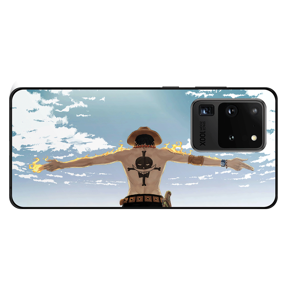 One Piece Ace Fire Whitebeard iPhone Tempered Glass Samsung Phone Case-Monkey Ninja-Galaxy S9-Monkey Ninja