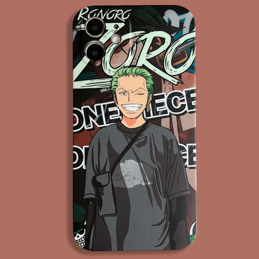 Anime One Piece Luffy Zoro Soft TPU Silicone Phone Case-Phone Case-Monkey Ninja-iPhone XR-Zoro-Tempered Glass-Monkey Ninja