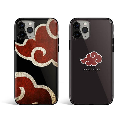 Akatsuki Clouds Tempered Glass Soft Silicone iPhone Case-Phone Case-Monkey Ninja-iPhone X/XS-1-Tempered Glass-Monkey Ninja