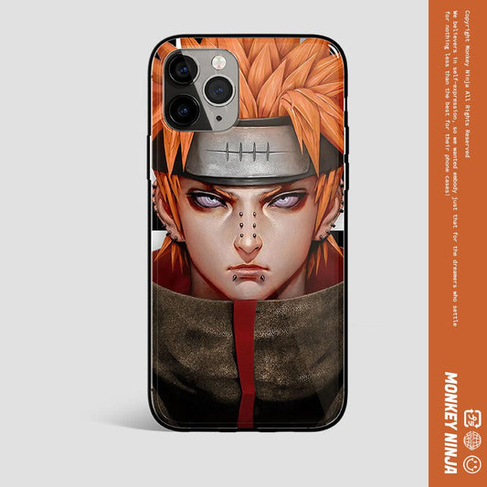 Naruto Sketch Pain Tempered Glass Soft Silicone iPhone Case-Phone Case-Monkey Ninja-iPhone X/XS-Tempered Glass-Monkey Ninja