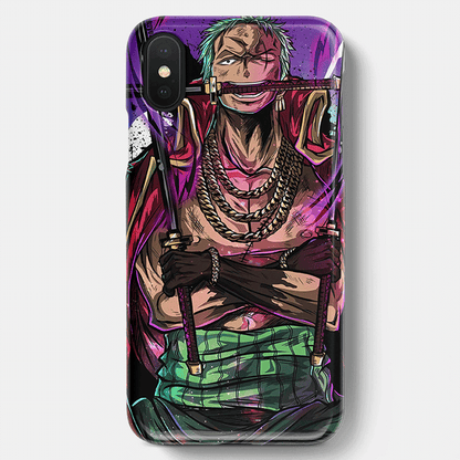 One Piece Roronoa Zoro Three Swords Styles Tempered Glass Soft Silicone iPhone Case-Phone Case-Monkey Ninja-iPhone XR-Soft Silicone-Monkey Ninja