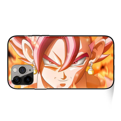 Evil Goku Tempered Glass Soft Silicone Phone Case-Phone Case-Monkey Ninja-iPhone XR-Orange-Tempered Glass-Monkey Ninja