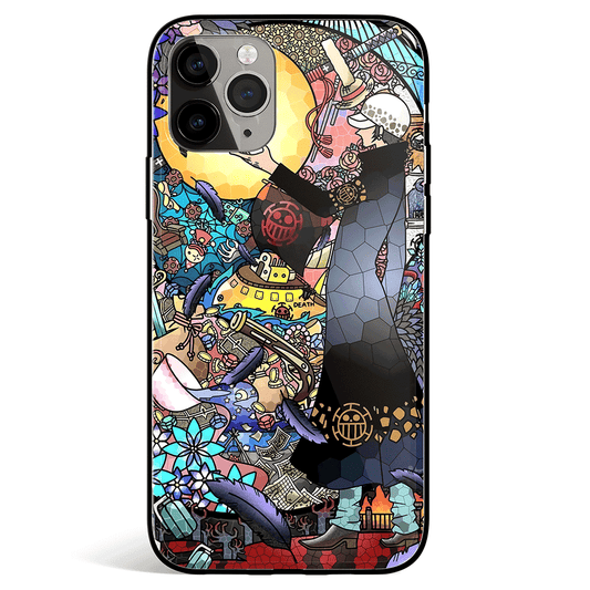 One Piece Trippy Law iPhone Tempered Glass Soft Silicone Phone Case-Phone Case-Monkey Ninja-iPhone X/XS-Tempered Glass-Monkey Ninja