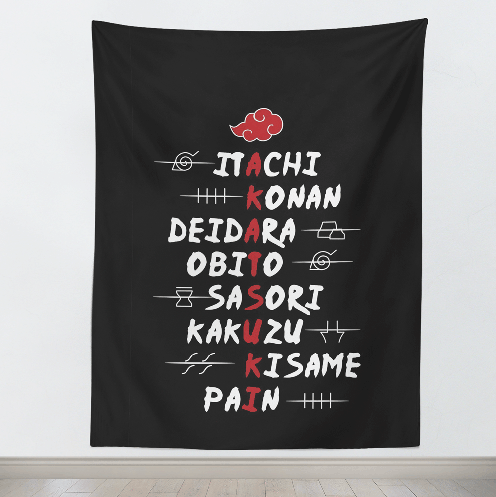 Naruto Akatsuki Members' Name Tapestry