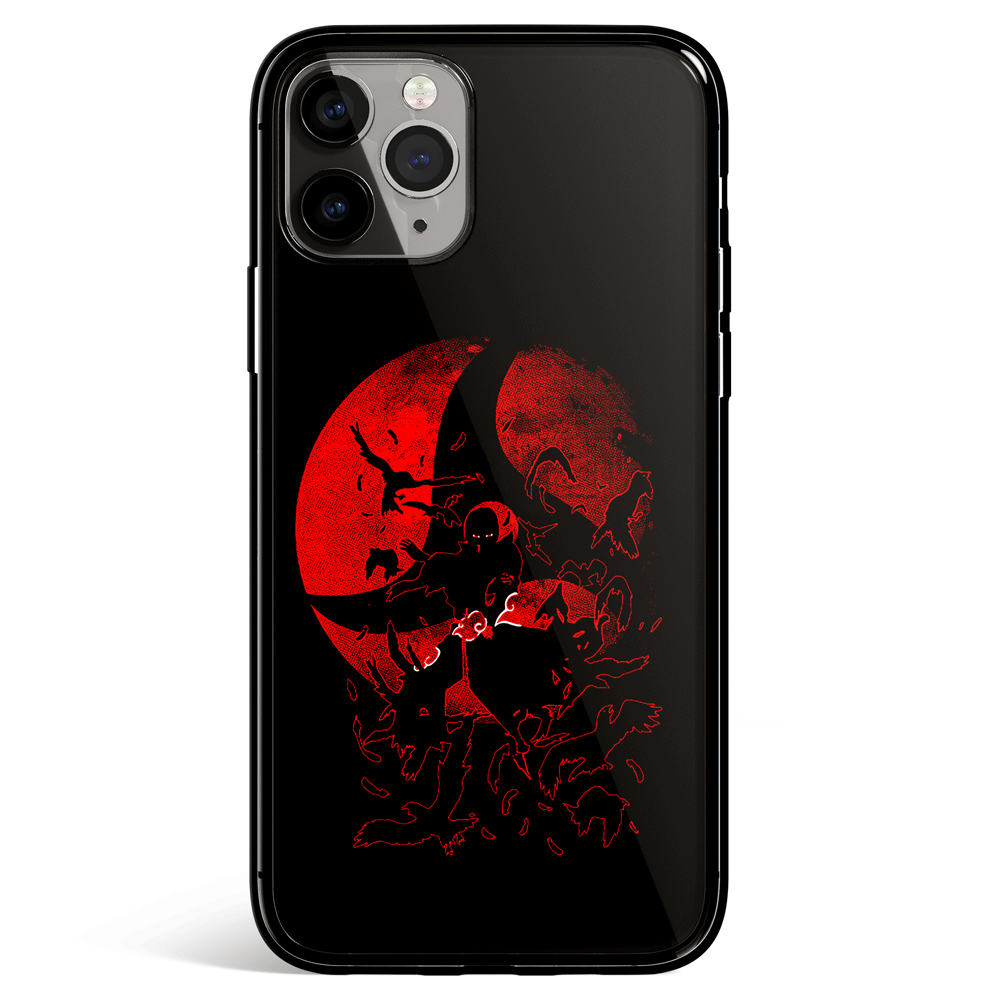 Naruto itachi Sharingan Silhouette iPhone Tempered Glass Phone Case