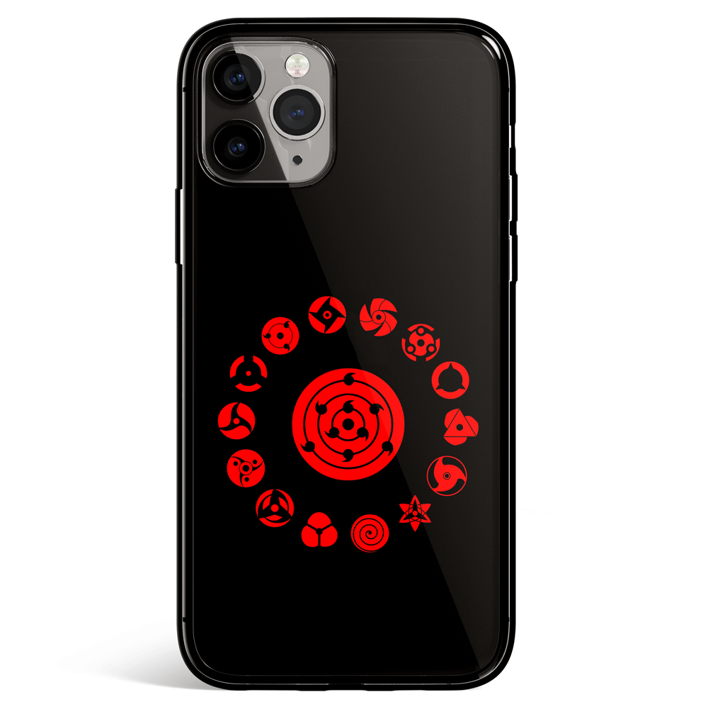 Naruto Dojutsu 15 styles iPhone Tempered Glass Phone Case