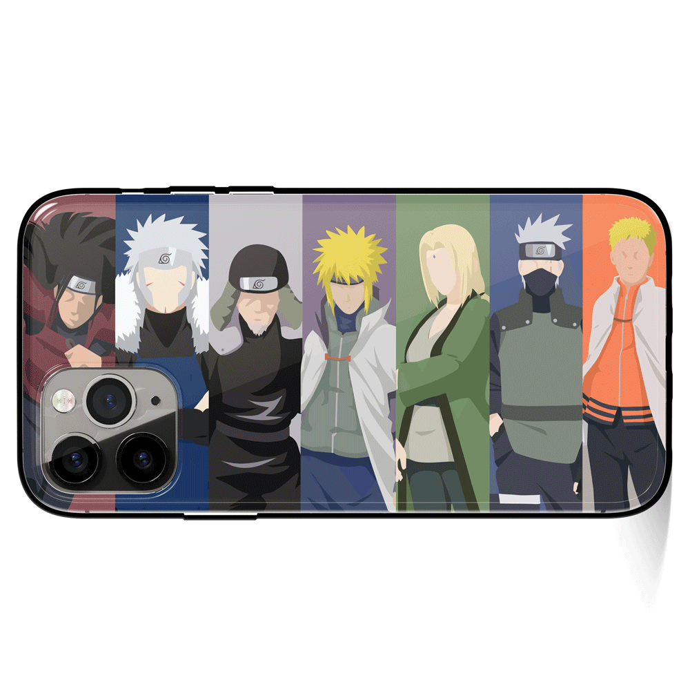 Naruto Hokage Silhouette iPhone Tempered Glass Phone Case