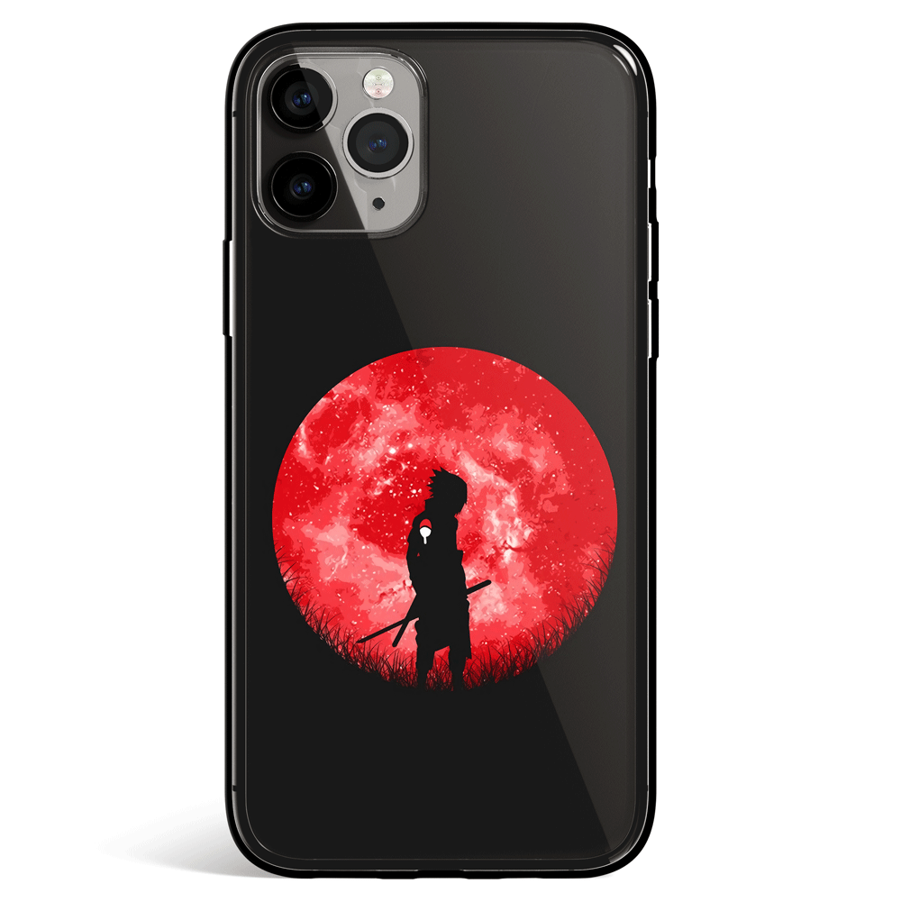 Naruto Sasuke View from Behind iPhone Tempered Glass Phone Case