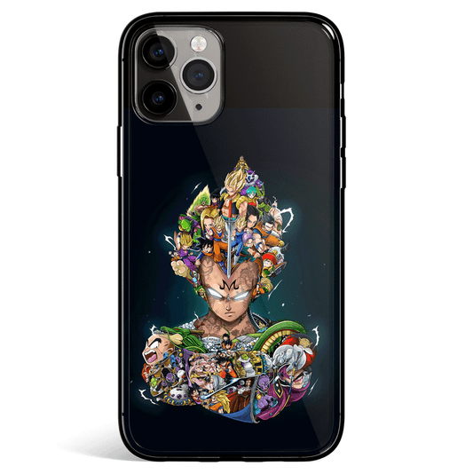 Dragon Ball Whole Life of Vegeta iPhone Tempered Glass Soft Silicone Phone Case-Phone Case-Monkey Ninja-iPhone X/XS-Tempered Glass-Monkey Ninja
