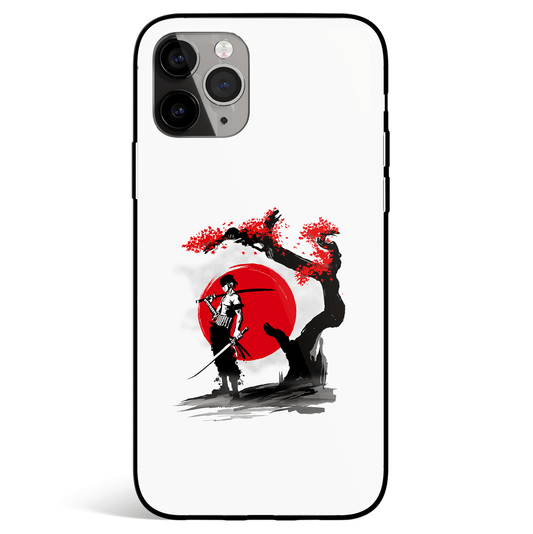 One Piece Zoro Ink Painting iPhone Tempered Glass Soft Silicone Phone Case-Phone Case-Monkey Ninja-iPhone X/XS-Tempered Glass-Monkey Ninja
