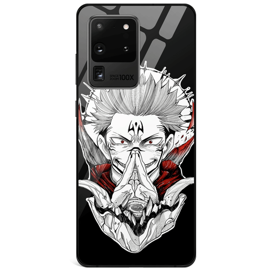 Jujutsu Kaisen Sukuna Malevolent Shrine One Tempered Glass Samsung Phone Case-Phone Case-Monkey Ninja-Galaxy S9-Monkey Ninja