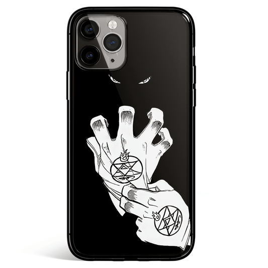 Fullmetal Alchemist Mustang Hand Tempered Glass Soft Silicone iPhone Case-Phone Case-Monkey Ninja-iPhone X/XS-Tempered Glass-Monkey Ninja