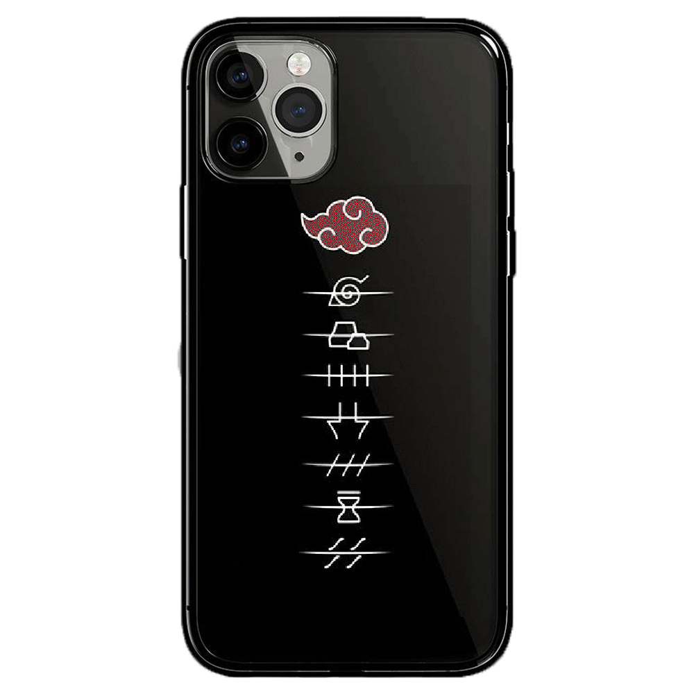 Missing-Nin Akatsuki Tempered Glass Soft Silicone iPhone Case-Phone Case-Monkey Ninja-iPhone XR-Tempered Glass-Monkey Ninja