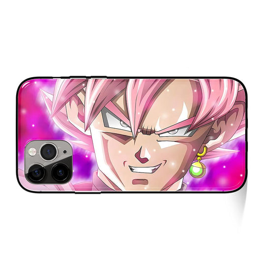 Evil Goku Tempered Glass Soft Silicone Phone Case-Phone Case-Monkey Ninja-iPhone XR-Pink-Tempered Glass-Monkey Ninja