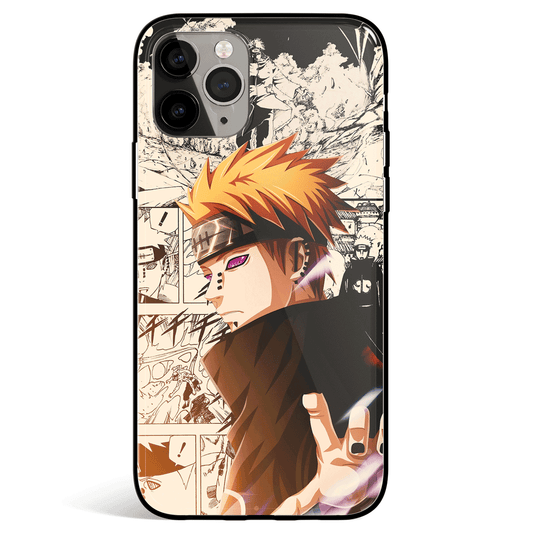 Naruto Pain Akatsuki Tempered Glass Soft Silicone iPhone Case
