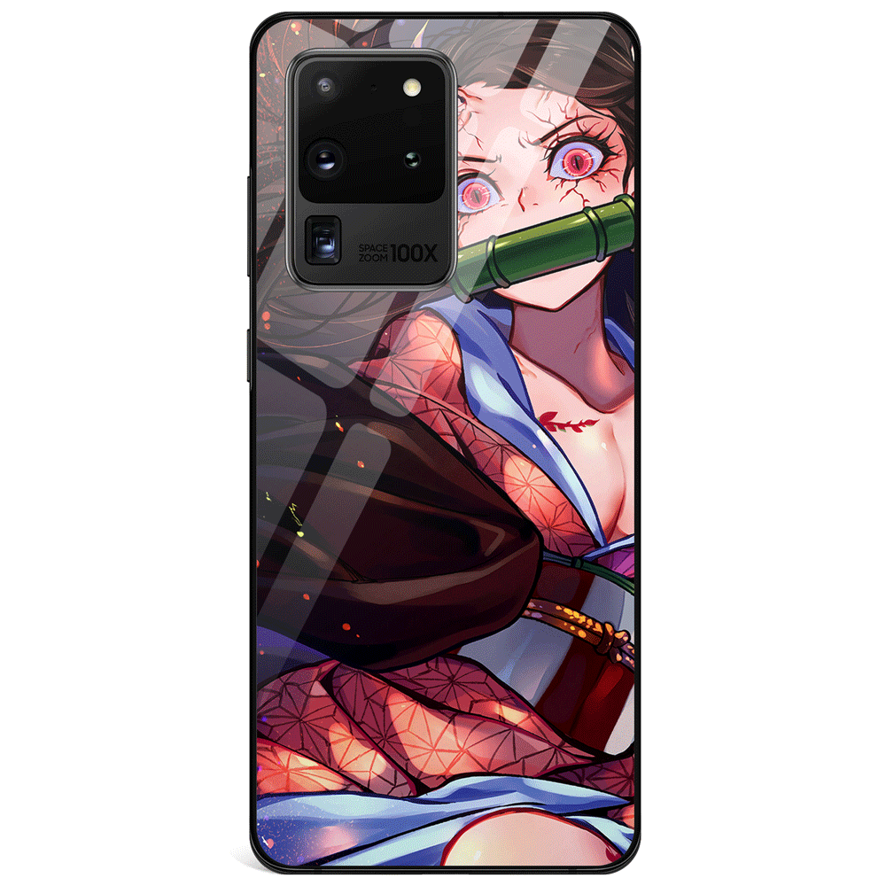 Demon Slayer Nezuko Demon Form Tempered Glass Samsung Case-Phone Case-Monkey Ninja-Galaxy S9-Monkey Ninja