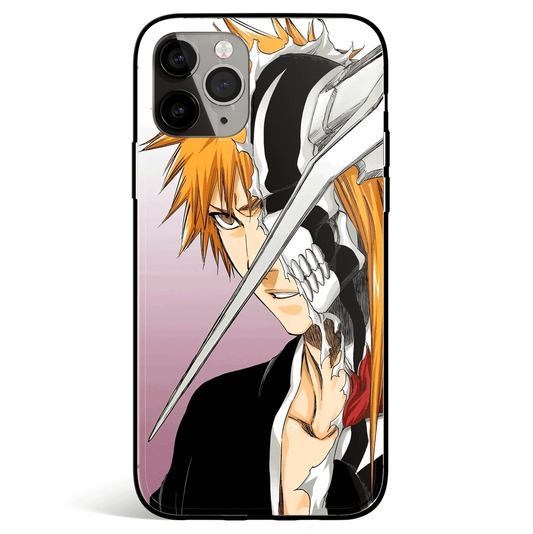 Bleach Hollowfied Ichigo Red White Tempered Glass Soft Silicone iPhone Case-Phone Case-Monkey Ninja-iPhone X/XS-Tempered Glass-Monkey Ninja