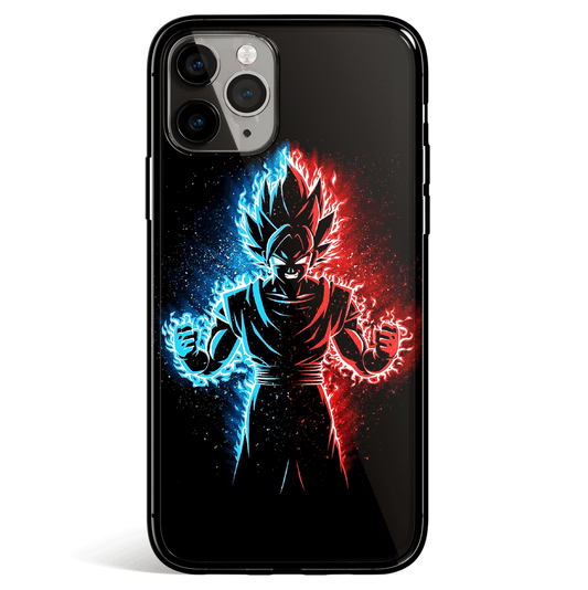 Dragon Ball Goku Color Silhouette Tempered Glass Soft Silicone iPhone Case-Phone Case-Monkey Ninja-iPhone X/XS-Tempered Glass-Monkey Ninja