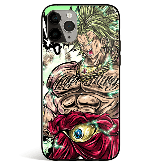 Dragon Ball Broly Goku Tempered Glass Soft Silicone iPhone Case-Phone Case-Monkey Ninja-iPhone X/XS-Tempered Glass-Monkey Ninja