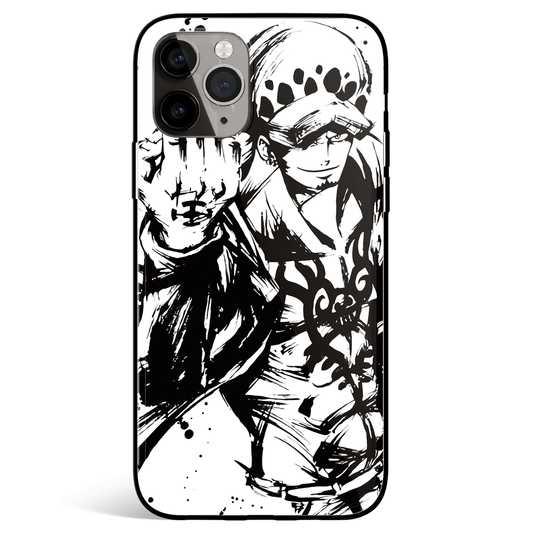 One Piece Ink Painting Law Tempered Glass Soft Silicone iPhone Case-Phone Case-Monkey Ninja-iPhone X/XS-Tempered Glass-Monkey Ninja