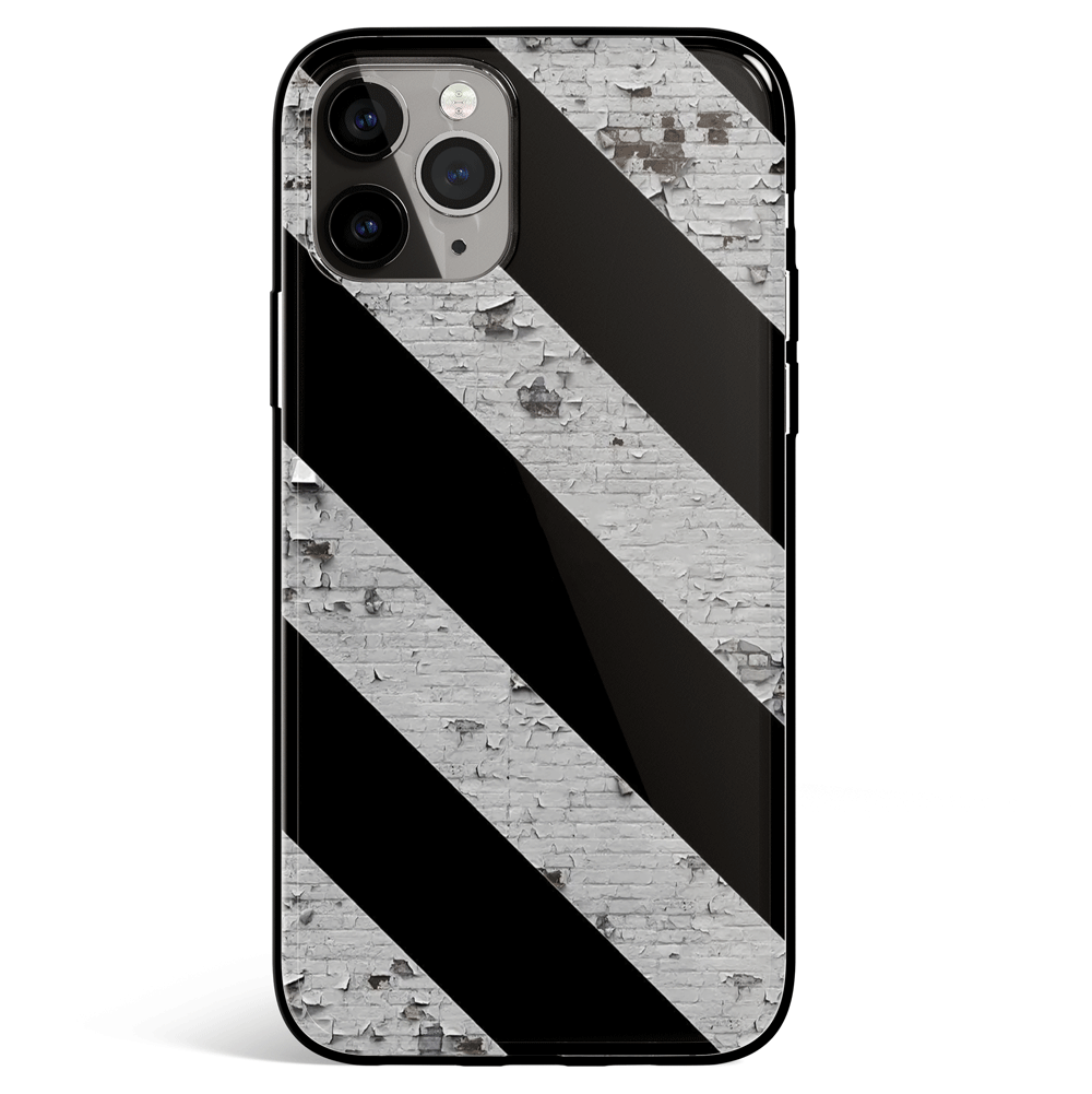 Black and White Wall iPhone Tempered Glass Phone Case