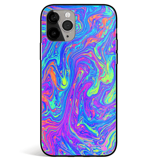 Colors Splash iPhone Tempered Glass Soft Silicone Phone Case-Feature Print Phone Case-Monkey Ninja-iPhone X/XS-Tempered Glass-Monkey Ninja