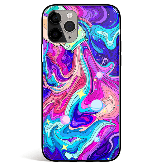 Dump Cosmic Paint iPhone Tempered Glass Soft Silicone Phone Case-Feature Print Phone Case-Monkey Ninja-iPhone X/XS-Tempered Glass-Monkey Ninja