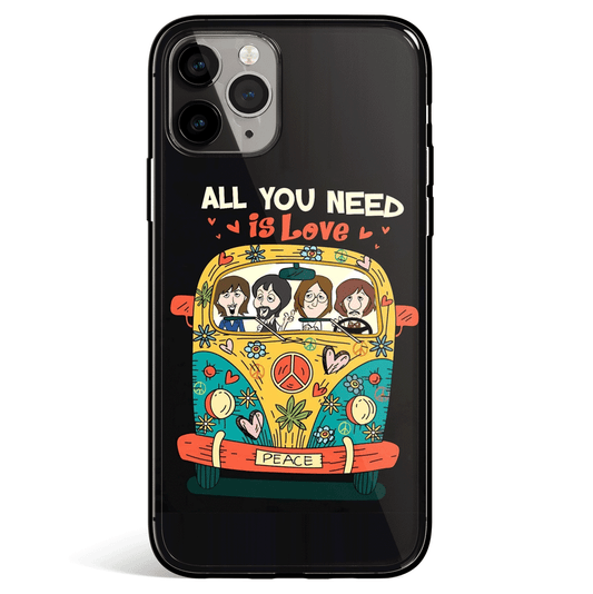 All You Need is Love Beatles iPhone Tempered Glass Soft Silicone Phone Case-Feature Print Phone Case-Monkey Ninja-iPhone X/XS-Tempered Glass-Monkey Ninja